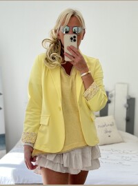 Veste blazer jaune revers Liberty