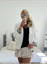 Veste blazer blanc revers Liberty