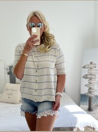 Gilet Elsa blanc bleu