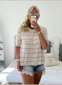 Gilet Elsa blanc Fushia