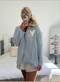 Chemise love bleu