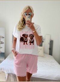T-shirt teckel rose