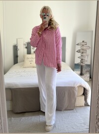 Pantalon gaze blanc