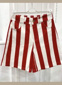 Short rayé rouge