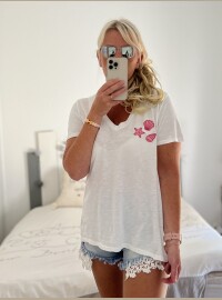 T-shirt coquillages rose
