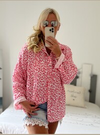 Chemise léopard corail