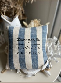 Coussin Oleron bleu