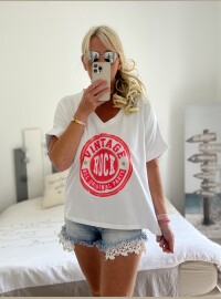 T-shirt blanc fluo