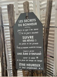 Pancarte les secrets du bonheur