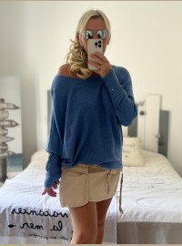 Pull oversize bleu jean