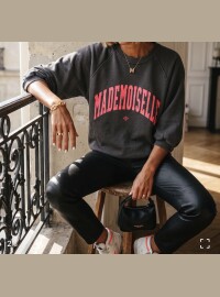 Sweat gris corail mademoiselle