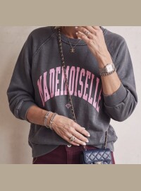 Sweat gris rose  mademoiselle