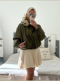 Blouson suédine kaki