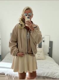 Blouson suédine beige