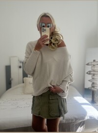 Pull oversize beige
