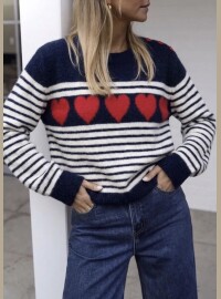 Pull marinière marine