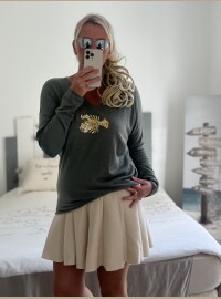 Pull fin homard kaki