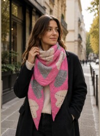 Écharpe gris rose