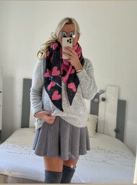 Écharpe gris rose