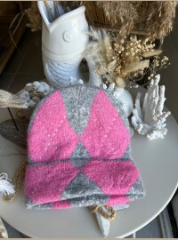 Bonnet gris rose pep’s