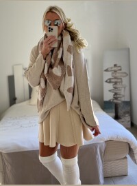 Écharpe beige taupe