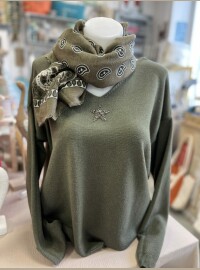 Pull ailes d’anges dos kaki