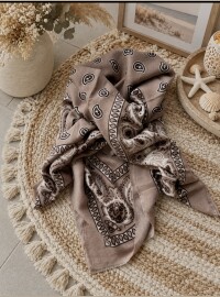 Écharpe bandana taupe